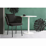 Стул мягкий с декором в виде плетеных лент на спинке и подлокотниках Semicircular Chair Decorated with Ribbons варинант исполнения - 5 | Loft Concept в Липецке