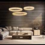 Люстра с 3-мя кольцами из натурального камня Minerals of Light варинант исполнения - 3 | Loft Concept в Липецке