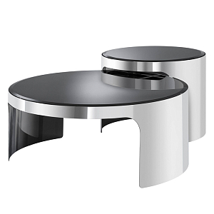 Комплект кофейных столов Eichholtz Coffee Table Piemonte Set of 2 stainless steel