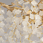 Люстра подвесная золотого цвета с декоративными ветвями и прозрачными рельефными подвесками FAIRYTREE Light варинант исполнения - 4 | Loft Concept в Липецке