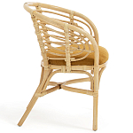 Кресло из ротанга с сиденьем из велюра Vini Rattan Armchair варинант исполнения - 3 | Loft Concept в Липецке