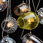 Люстра каскадная с 9-ю разноцветными стеклянными плафонами Kaleido варинант исполнения - 13 | Loft Concept в Липецке