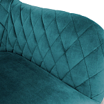 Барный стул со спинкой и подлокотниками на 4-х деревянных ножках Douglas Rhombus Бирюзовый Велюр варинант исполнения - 2 | Loft Concept в Липецке