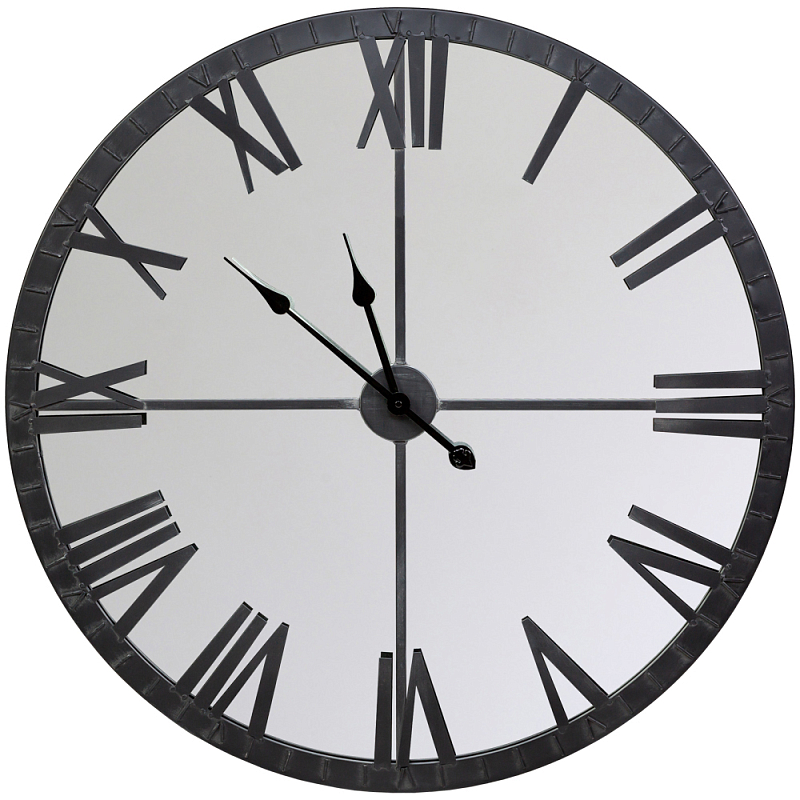 Часы настенные зеркальные с чёрным металлическим циферблатом Mirror Tower Clock Черный Зеркало Часы настенные зеркальные с чёрным металлическим циферблатом Mirror Tower Clock Черный Зеркало в Липецке | Loft Concept