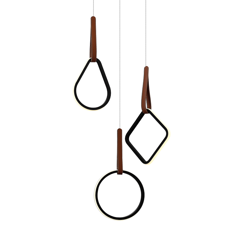 Подвесной светильник с геометрическими источниками света Geometric Architecture of Light Черный Терракотовый в Липецке | Loft Concept 