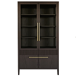 Витрина Primo со стеклянными фасадами и буфетом шпон Темный орех варинант исполнения - 1 | Loft Concept в Липецке