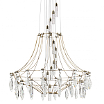Люстра подвесная из металла с хрустальными прозрачными подвесками Quasar 81 варинант исполнения - 1 | Loft Concept в Липецке