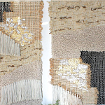 Триптих Геометрический гобелен бежевый Figurative Beige Wall Hangings варинант исполнения - 1 | Loft Concept в Липецке