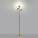 Торшер с 2-мя фигурками птиц на изогнутых прозрачных трубках Ganthea варинант исполнения - 2 | Loft Concept в Липецке