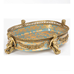 Чаша с орнаментом на ножках в виде бронзовых ангелов Eden Garden варинант исполнения - 2 | Loft Concept в Липецке