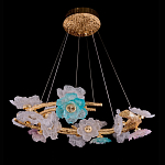 Люстра круглая на золотом каркасе с цветочным декором Miscellaneous herbs варинант исполнения - 1 | Loft Concept в Липецке
