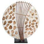 Настольная лампа из перламутра и дерева на подставке Indonesian Shell варинант исполнения - 3 | Loft Concept в Липецке