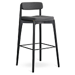 Барный стул из массива ясеня с обивкой из рогожки Elegant Ash Shape варинант исполнения - 2 | Loft Concept в Липецке