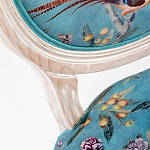 Стул из массива бука бирюзовый с изображением птиц и цветов Turquoise Beige Chinoiserie Birds Garden Chair варинант исполнения - 2 | Loft Concept в Липецке
