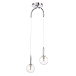 Подвесной светильник с 2-мя рельефными прозрачными плафонами из стекла и основанием цвета Хром Perforated Glass Bubbles варинант исполнения - 1 | Loft Concept в Липецке