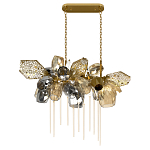 Люстра подвесная с 22-мя гранёными стеклянными плафонами с вертикальными подвесками Gilded Mirage  варинант исполнения - 2 | Loft Concept в Липецке