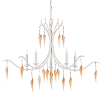 Люстра белая фактурная с подвесками из ракушек Study of Grace варинант исполнения - 3 | Loft Concept в Липецке