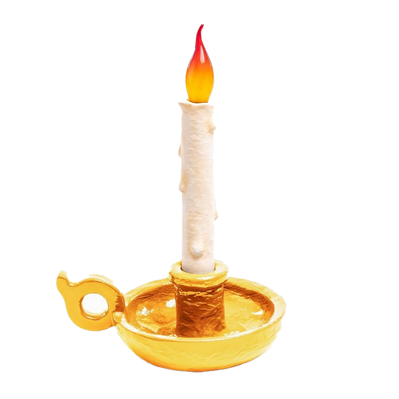Настольная лампа Seletti Bugia gold Белый Золотой Настольная лампа Seletti Bugia gold Белый Золотой в Липецке | Loft Concept