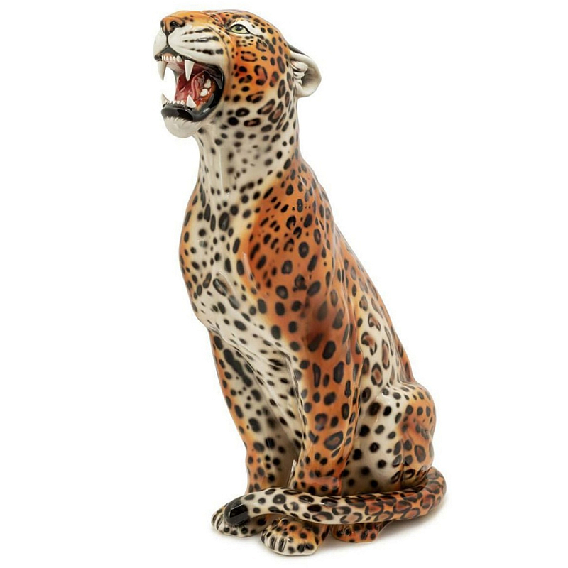 Статуэтка Leopard Right Оранжевый Черный Коричневый в Липецке | Loft Concept 
