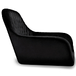 Барный стул со спинкой и подлокотниками на 4-х металлических ножках Douglas Rhombus Черный Велюр варинант исполнения - 2 | Loft Concept в Липецке