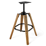 Барный стул со спинкой и подлокотниками на 4-х деревянных ножках Douglas Rhombus Коричневый Велюр варинант исполнения - 5 | Loft Concept в Липецке