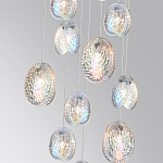 Люстра каскадная с 11-ю круглыми плафонами из рельефного стекла Disc Light варинант исполнения - 3 | Loft Concept в Липецке