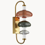 Бра с плафоном из разноцветного стекла Glass Peonies варинант исполнения - 2 | Loft Concept в Липецке