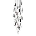 Люстра каскадная с 24-мя рельефными прозрачными плафонами в форме лепестков Glass Pod  варинант исполнения - 1 | Loft Concept в Липецке