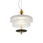 Подвесной светильник многослойный из рифленого прозрачного стекла Academy of Light варинант исполнения - 2 | Loft Concept в Липецке