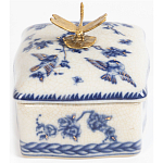 Фарфоровая шкатулка с бронзовой стрекозой Blue and White варинант исполнения - 5 | Loft Concept в Липецке