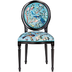 Стул из массива бука бирюзовый с изображением птиц в саду Turquoise Chinoiserie Bird Chair варинант исполнения - 1 | Loft Concept в Липецке