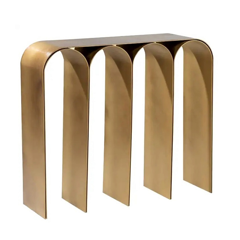 Консоль округлой формы бронзового цвета Gold Arch Золотой Консоль округлой формы бронзового цвета Gold Arch Золотой в Липецке | Loft Concept