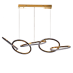 Люстра подвесная золотая в форме изогнутых колец Curved Rings варинант исполнения - 1 | Loft Concept в Липецке