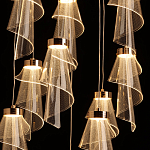 Люстра каскадная с 10-ю прозрачными плафонами Wave Line варинант исполнения - 7 | Loft Concept в Липецке