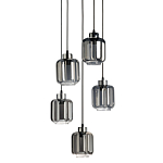 Люстра с 5-ю плафонами серого цвета Smoked Prism варинант исполнения - 1 | Loft Concept в Липецке