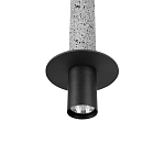 Подвесной светильник с узким цилиндрическим плафоном и черным металлическим декором Concrete Pipe варинант исполнения - 6 | Loft Concept в Липецке