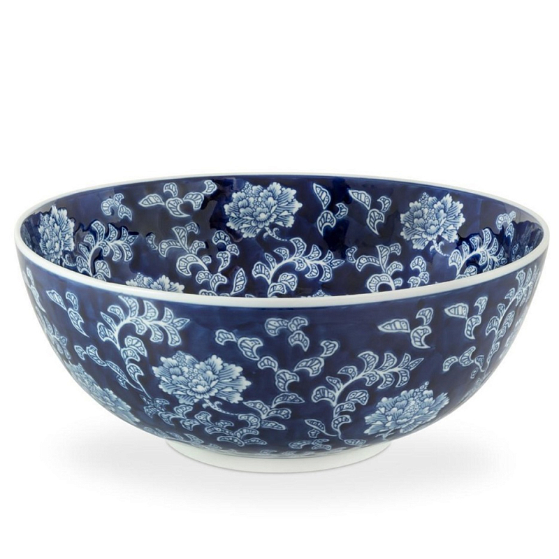 Салатник Bowl Chinoiserie Белый Синий Салатник Bowl Chinoiserie Белый Синий в Липецке | Loft Concept