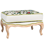 Банкетка золотистая из натурального бука с изображением птиц и цветов Blooming Birds варинант исполнения - 1 | Loft Concept в Липецке