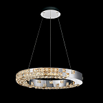 Люстра серебряная в форме кольца с мозаичным хрустальным оформлением Sparks of Crystal варинант исполнения - 1 | Loft Concept в Липецке