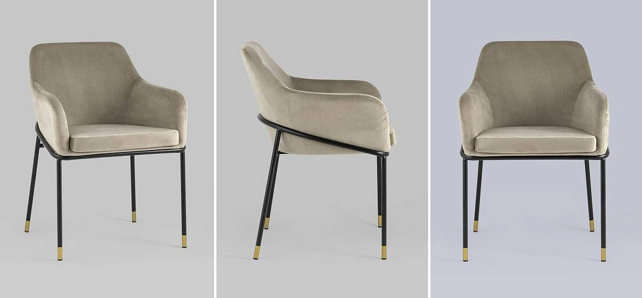 Стул Sandra Chair Велюр цвет Шампань Стул Sandra Chair Велюр цвет Шампань - Loft-Concept в Липецке
