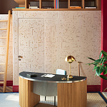 Обои с вышивкой ручной работы Glyph Original colourway on wool sateen варинант исполнения - 1 | Loft Concept в Липецке