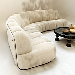 Диван Limoges полукруглой формы с обивкой букле молочного цвета варинант исполнения - 3 | Loft Concept в Липецке