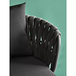 Стул мягкий с декором в виде плетеных лент на спинке и подлокотниках Semicircular Chair Decorated with Ribbons варинант исполнения - 6 | Loft Concept в Липецке