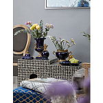 Ваза темно-синего цвета из фарфора с бронзовыми ручками в виде змей Высота 39 см Eden Garden porcelain and bronze варинант исполнения - 4 | Loft Concept в Липецке