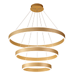 Люстра подвесная светодиодная с тремя золотистыми кольцами Ring Horizontal варинант исполнения - 1 | Loft Concept в Липецке