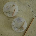 Круглая подставка под благовония из эпоксидной смолы с цветами белая Epoxy Resin Flowers Incense Stand White варинант исполнения - 3 | Loft Concept в Липецке