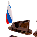 Настольный письменный набор с часами из природного камня обсидиана  Contract Extended варинант исполнения - 3 | Loft Concept в Липецке