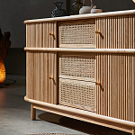 Дизайнерский комод овальный с фактурным фасадом и вставками из плетеных элементов Ambar варинант исполнения - 3 | Loft Concept в Липецке