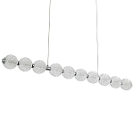 Подвесной линейный светодиодный светильник Crystal Globule Linear Hanging Lamp Chrome варинант исполнения - 1 | Loft Concept в Липецке