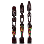 Комплект из трёх деревянных статуэток в виде аборигенов Three Aborigines Figurines варинант исполнения - 3 | Loft Concept в Липецке